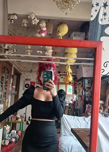 siyah karpuz kol prenses crop - Görsel 3