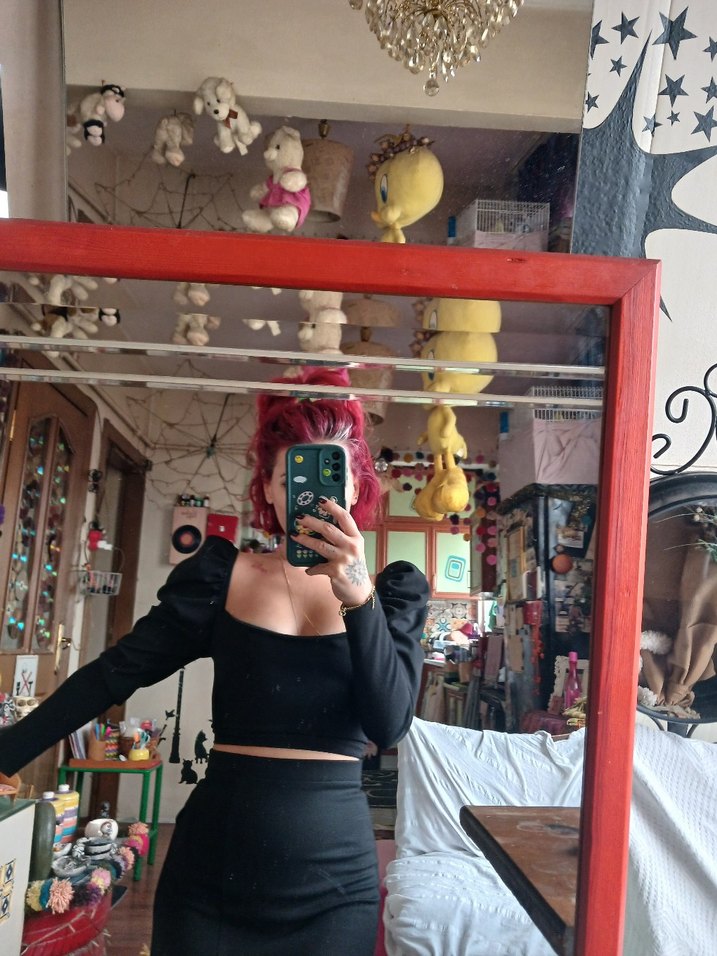 siyah karpuz kol prenses crop - Görsel 3