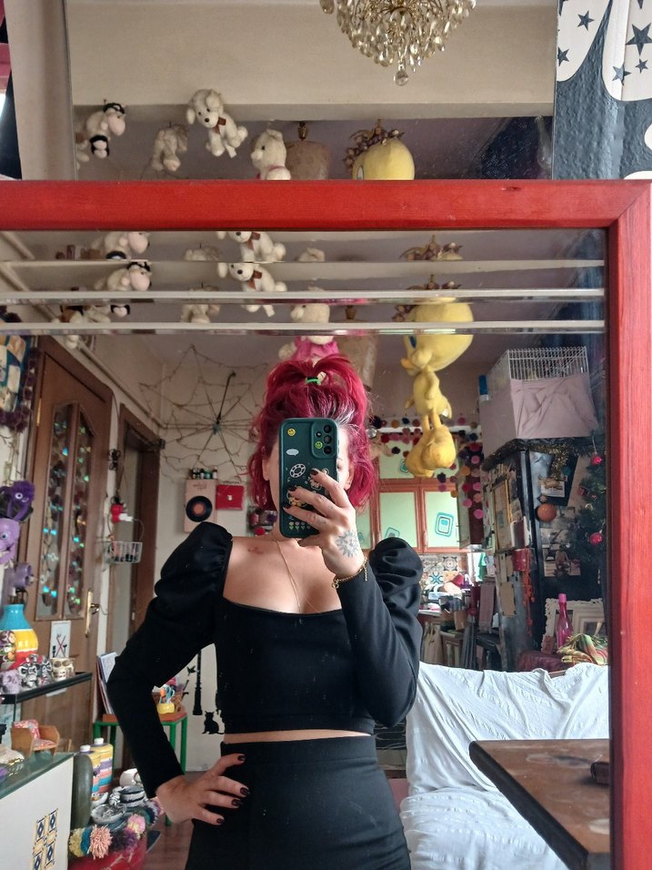 siyah karpuz kol prenses crop - Görsel 2