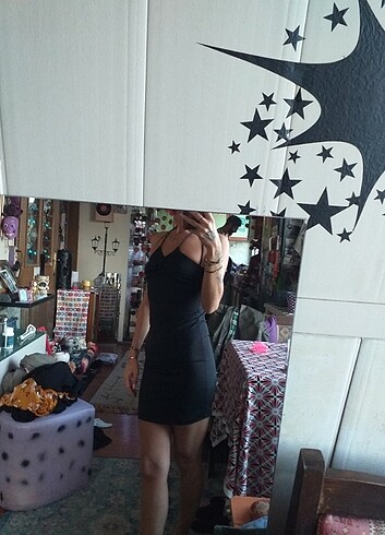 xs Beden Siyah mini elbise
