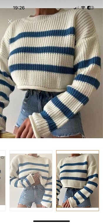Diğer Kadın triko crop kazak