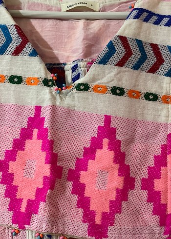 Nakışlı Boncuklu Bohem Uzun Elbise - Görsel 6