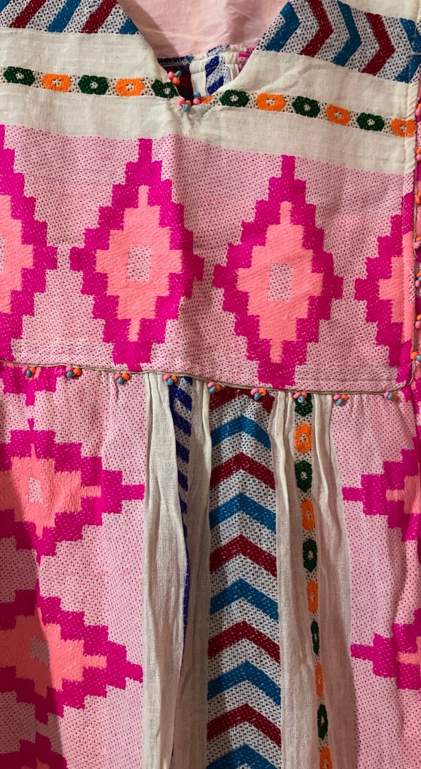 Nakışlı Boncuklu Bohem Uzun Elbise - Görsel 5