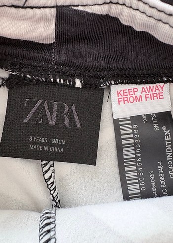 Kız Çocuk Zebra Desenli Tayt - Görsel 3