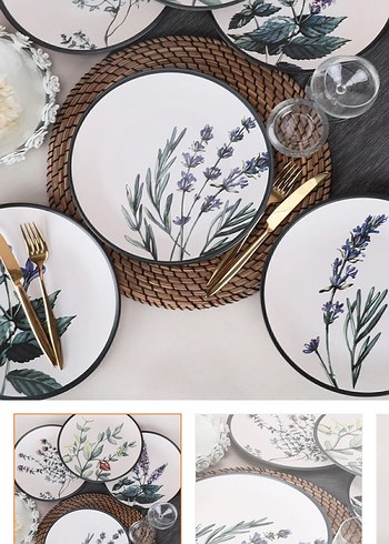 Çiçek bahçesi servis tabağı 25 cm 6 adet