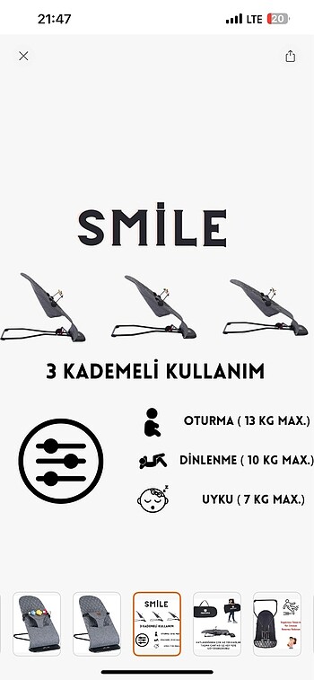 Beden Mamma Smile Cotton Sallanır Üç Kademeli Ana Kucağı