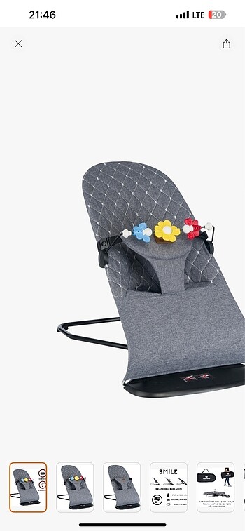 Beden gri Renk Mamma Smile Cotton Sallanır Üç Kademeli Ana Kucağı