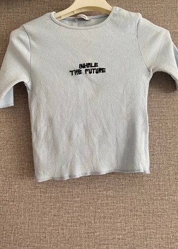 Kısa Kollu Beyaz Keten Tişört - Görsel 2