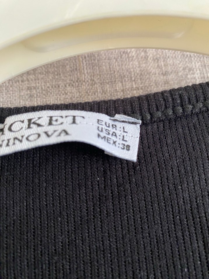 Siyah Kadın Kısa Tişört, Kısa Kollu, Dar Kesim - Görsel 3