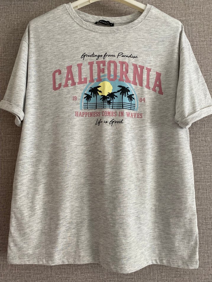 Gri Baskılı Kayık Yaka Hamile Tişörtü - Görsel 4