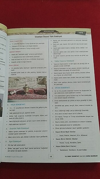  Beden Robert koleji yayınları 10.sınıf Türk Dili ve edebiyatı 