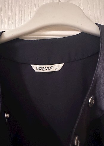 Desenli Lacivert Uzun Kap - Görsel 2