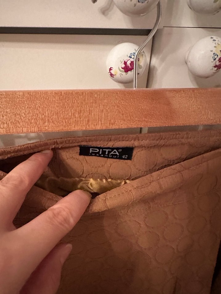 Kadın Bej Uzun Pileli Etek - Görsel 2