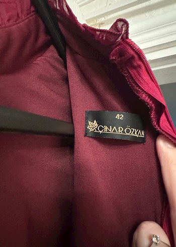 Bordo Uzun Kollu Fırfırlı Vintage Elbise - Görsel 5