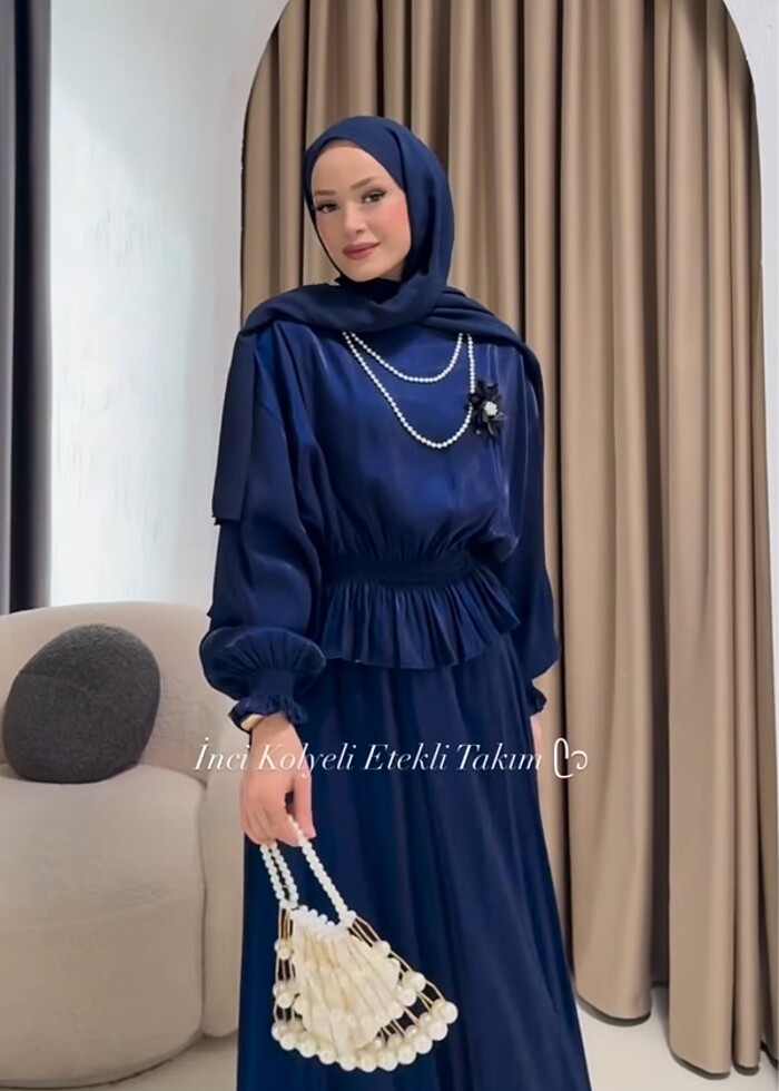 İnci kolyeli etek takım - Görsel 3