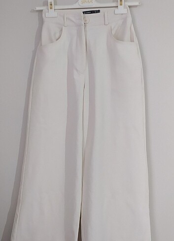 Kırık Beyaz kumaş palazzo pantolon 