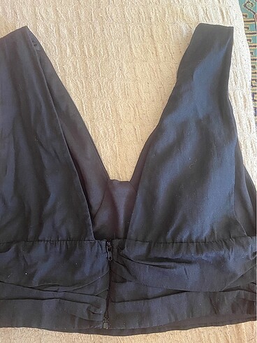 38 Beden siyah Renk Crop üst