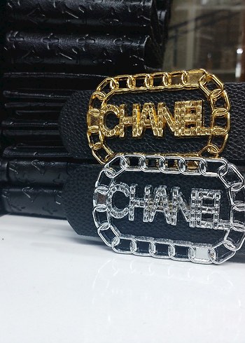 Zincir Detaylı Parlak Altın Deri Kadın Kemer - Görsel 2