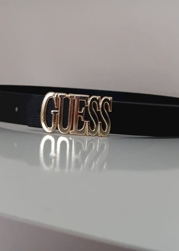 GUESS Kadın Siyah Deri Kemer Altın Tokalı - Görsel 3