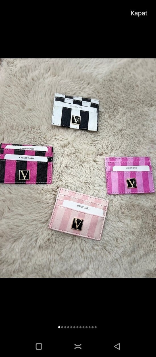 Parlak Ekose Deri Kadın Cüzdanı Velcro - Görsel 2