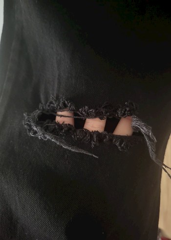 Siyah boru paca kadın kot pantolon