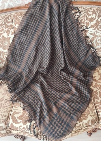 Kahverengi Kadın Şal - Görsel 8