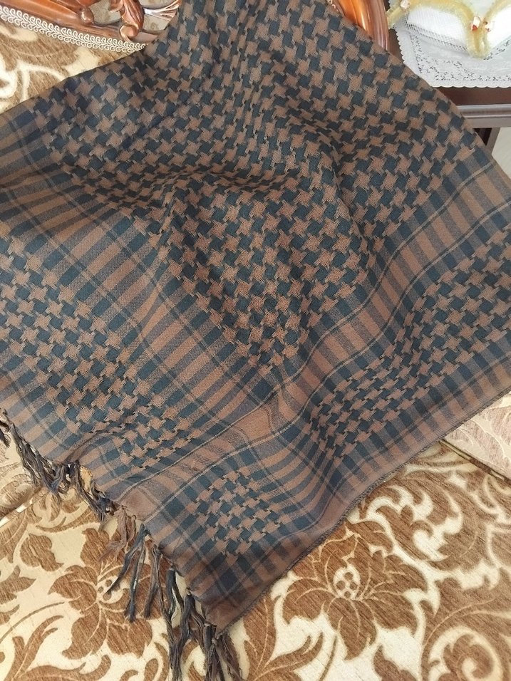 Kahverengi Kadın Şal - Görsel 3