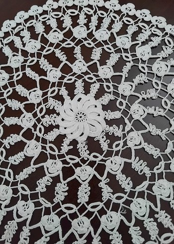 Bohem Dantel Yuvarlak tepsi örtüsü - Görsel 7