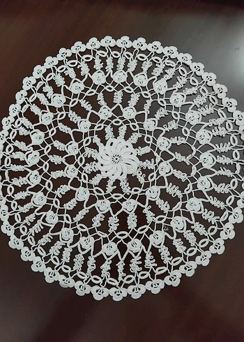 Bohem Dantel Yuvarlak tepsi örtüsü - Görsel 3