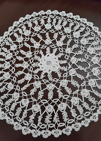 Bohem Dantel Yuvarlak tepsi örtüsü - Görsel 6