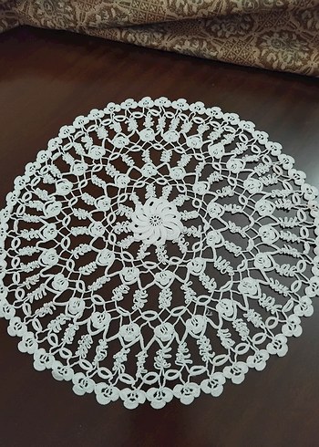 Bohem Dantel Yuvarlak tepsi örtüsü - Görsel 2