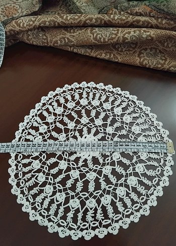 Bohem Dantel Yuvarlak tepsi örtüsü - Görsel 4