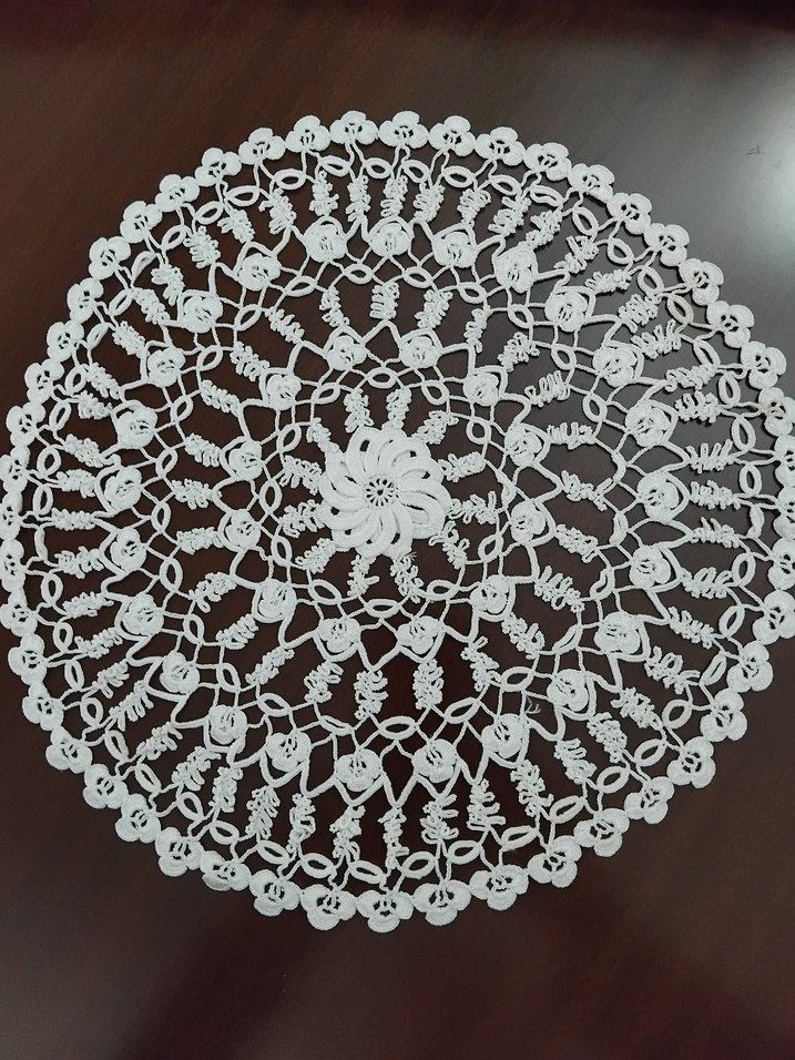 Bohem Dantel Yuvarlak tepsi örtüsü - Görsel 3