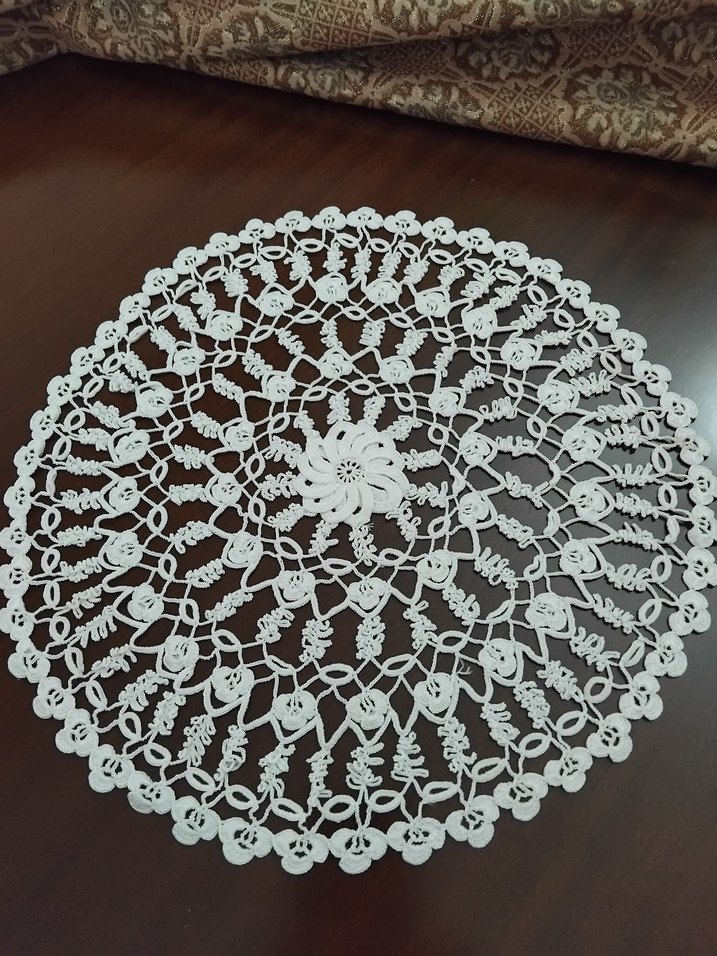 Bohem Dantel Yuvarlak tepsi örtüsü - Görsel 2