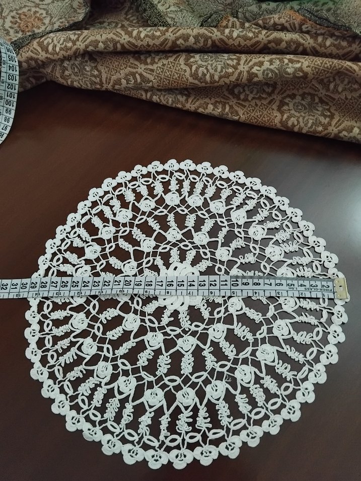 Bohem Dantel Yuvarlak tepsi örtüsü - Görsel 4