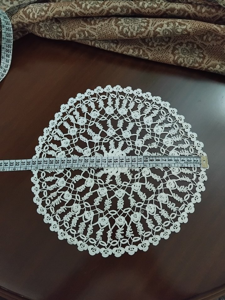 Bohem Dantel Yuvarlak tepsi örtüsü - Görsel 5