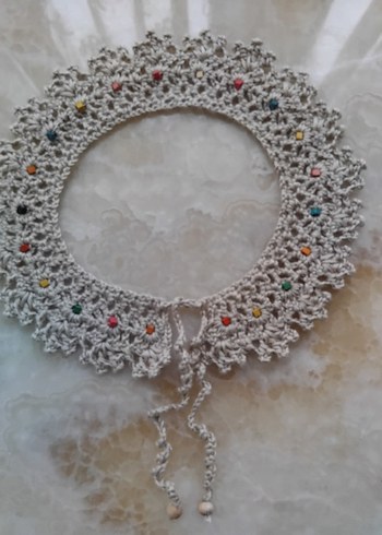 Boncuklu Çok Renkli Bohem yaka kolye - Görsel 2