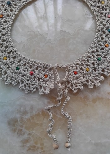 Boncuklu Çok Renkli Bohem yaka kolye - Görsel 6