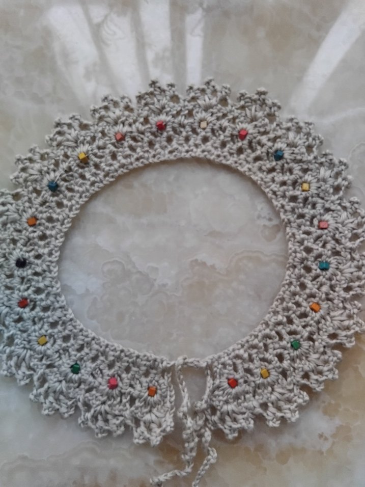 Boncuklu Çok Renkli Bohem yaka kolye - Görsel 3