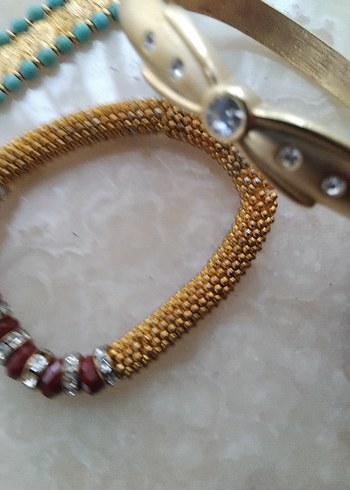 Bohem Tarzı Turkuaz Boncuklu Kadın Bileklikler üçlü fiyatıdır - Görsel 3