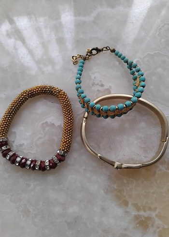 Bohem Tarzı Turkuaz Boncuklu Kadın Bileklikler üçlü fiyatıdır - Görsel 6