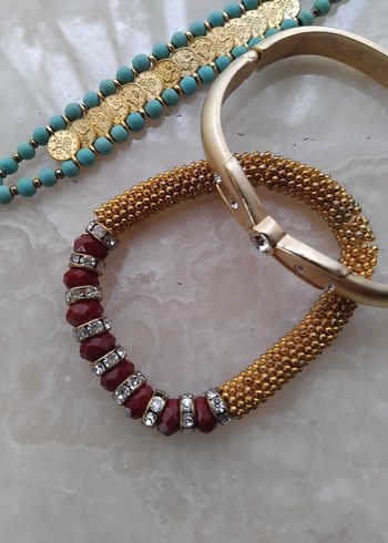 Bohem Tarzı Turkuaz Boncuklu Kadın Bileklikler üçlü fiyatıdır - Görsel 4