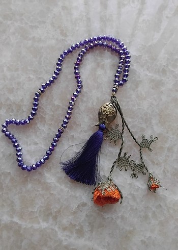 iğne oyası yapılmış tesbih hediyelik - Görsel 3