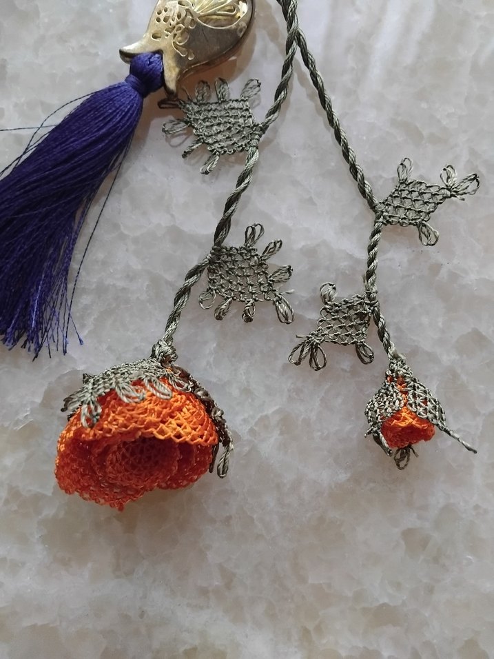 iğne oyası yapılmış tesbih hediyelik - Görsel 2