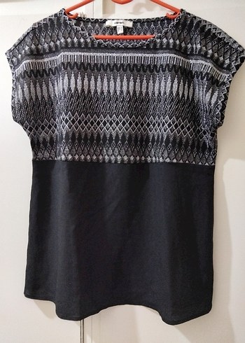 Gri Desenli Bohem Örgü Kadın Bluz - Görsel 2