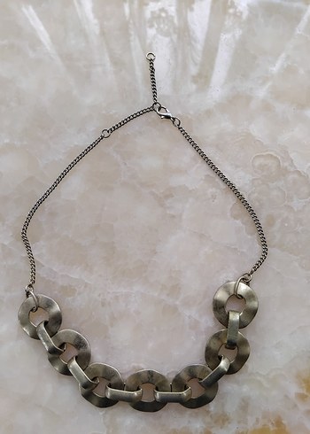 Gri Zincir Detaylı Midi Kadın Kolye - Görsel 2