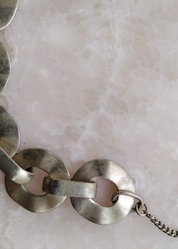 Gri Zincir Detaylı Midi Kadın Kolye - Görsel 5