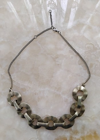 Gri Zincir Detaylı Midi Kadın Kolye - Görsel 7