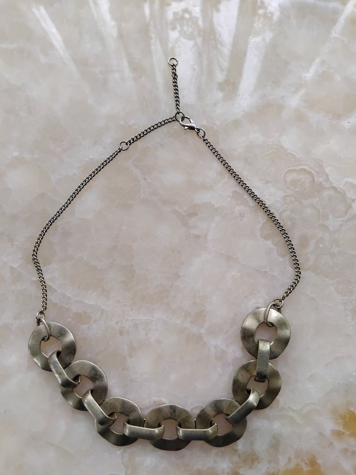 Gri Zincir Detaylı Midi Kadın Kolye - Görsel 2