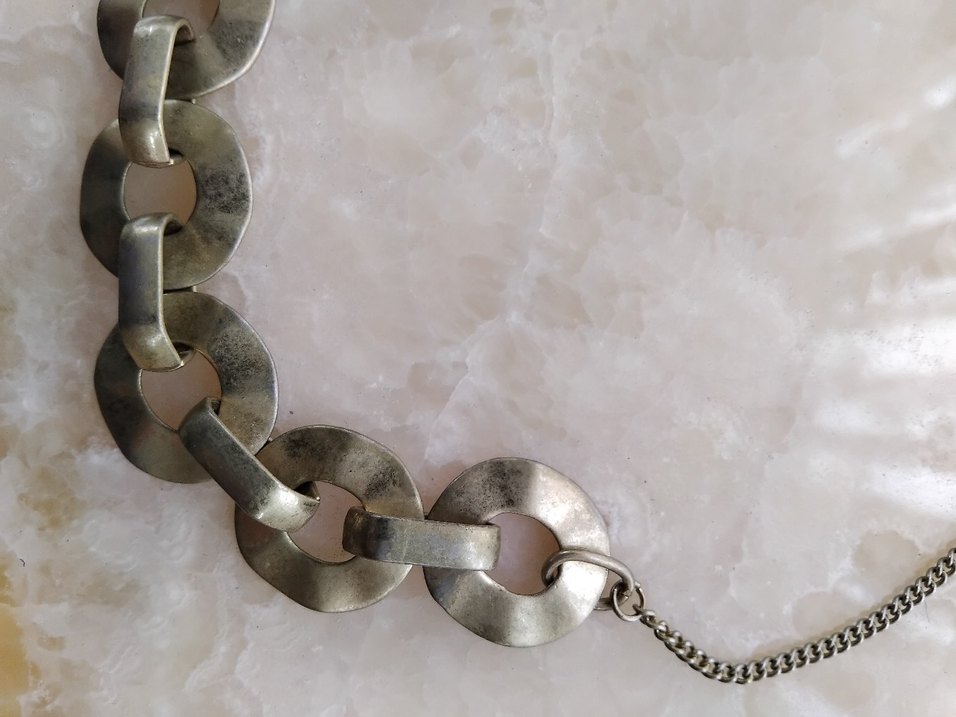 Gri Zincir Detaylı Midi Kadın Kolye - Görsel 5